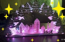 Laser Cut Christmas Night Light Decor Christmas Village Lamp Free CDR