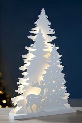 Laser Cut Tree Reindeer Scene Christmas Table Decoration Free CDR