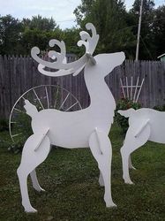 Laser Cut Wood Reindeer Christmas Yard Art Lawn Decoration Free CDR