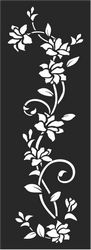 Glass Etching Flower Pattern Wall Decal White Vines Free CDR