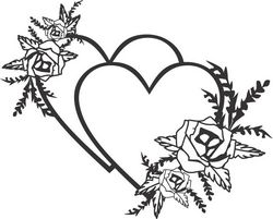 Heart Flower Wedding Card Design Free CDR