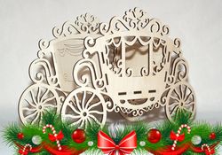 Laser Cut Carriage Flower Stand Candy Box Basket 4mm Free CDR