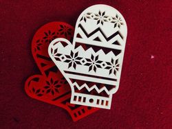 Laser Cut Christmas Mitten Christmas Toys Figurines Free CDR