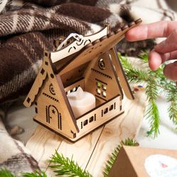 Laser Cut Christmas Village House Free CDR