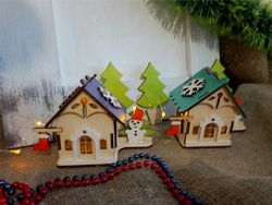 Wooden House Christmas Village Free CDR