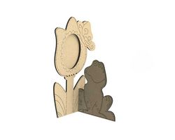 Laser Cut Photo Frame With Flower And Frog Free CDR