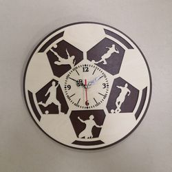 Football Wall Clock Gift For Soccer Lover Footballer Free CDR