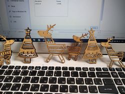 Laser Cut Deer Christmas Tree Ornaments Free CDR
