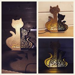 Cat And Kitten Night Light Lamp Home Decor Free CDR