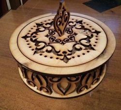 Laser Cut Decorative Candy Bowl Wooden Candy Dish Free CDR