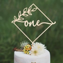 Laser Cut First Birthday Cake Topper Free CDR