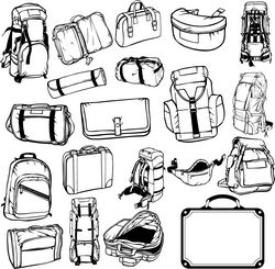 Collection Of Hiking Backpacks And Bags For Plotter Cutting Free CDR