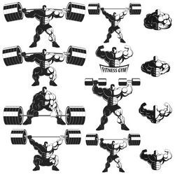Collection Of Vector bodybuilders. Part 1 Free CDR