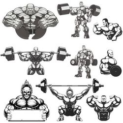 Collection Of Vector bodybuilders. Part 3 Free CDR