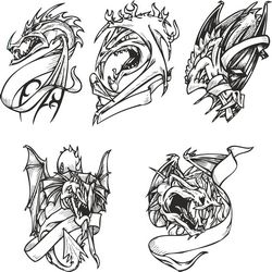 Drawings Of Dragons Sketches For Tattoo Free CDR