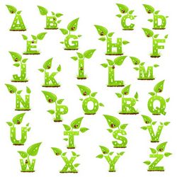 English Alphabet In The Form Of Plants Free CDR