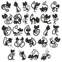 Silhouettes Of Cute Cats Free CDR