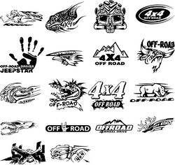 Layouts Of Stickers On An off-road Car Free CDR