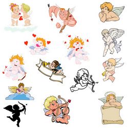 Collection Of Various Vector Cupids Free CDR