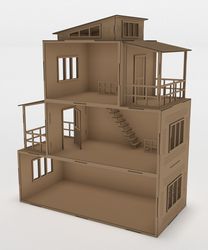 Drawing of a wooden dollhouse Free CDR