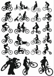 Collection of silhouettes Of Bicycle Free CDR