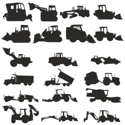 Silhouettes Of Construction Machinery Free CDR