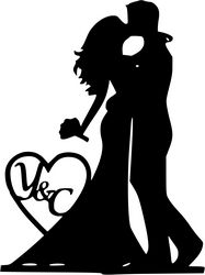 Mr And Mrs Silhouette Black Bride And Groom Free CDR