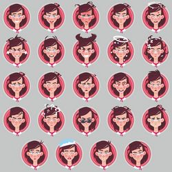 Female Emoticons Vector Collection Free CDR