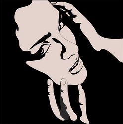 Vector of Woman with hands on face Free CDR
