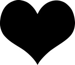 Heart black shape icon Free CDR