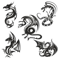 Dragon Tattoo Silhouette Free CDR