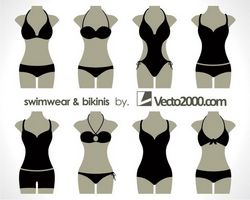 Illustration vector of swimwear and bik Free CDR