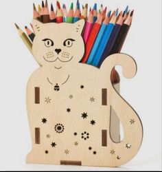 Cat Pencil Holder 3d Puzzle Free CDR
