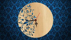Floral Clock Wooden Free CDR