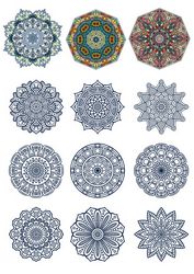 12 Doodle Circular Pattern Design Mandala Free CDR