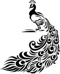 Vintage Peacock Feather Stencil Vinyl Decal Free CDR