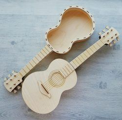 Guitar Shaped Wooden Box File Download For Laser Cut Free CDR