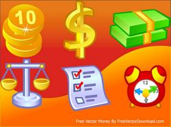 6 free vector money icons Free CDR