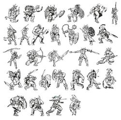 A Big Collection Of warriors-vikings Free DXF File