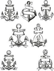 Collection Of Anchors Download Free DXF File