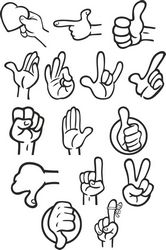 Different Gestures Of Hands Free DXF File