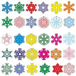 Different Patterns Of Snowflakes Free DXF File