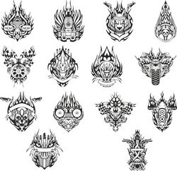 mock-ups Of Motorcycle Stickers Collection 1 Free DXF File