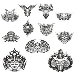 mock-ups Of Motorcycle Stickers Collection #4 Free DXF File