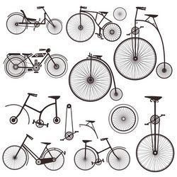 Silhouettes Of Retro Bicycles Free DXF File