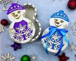 Box Of Snowmen File Download For Laser Cut Free DXF File