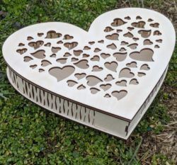 Cute Heart Box For Laser Cut Free DXF File