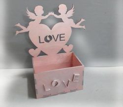 Box With Angels Love Heart Download For Laser Cut Cnc Free DXF File