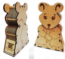 New Year Mouse Box Download For Laser Cut Cnc Free DXF File