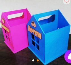 Pencil Box House Download For Laser Cut Free DXF File